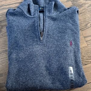 Ralph Lauren Men's gray quarter zip Sweater New XXL